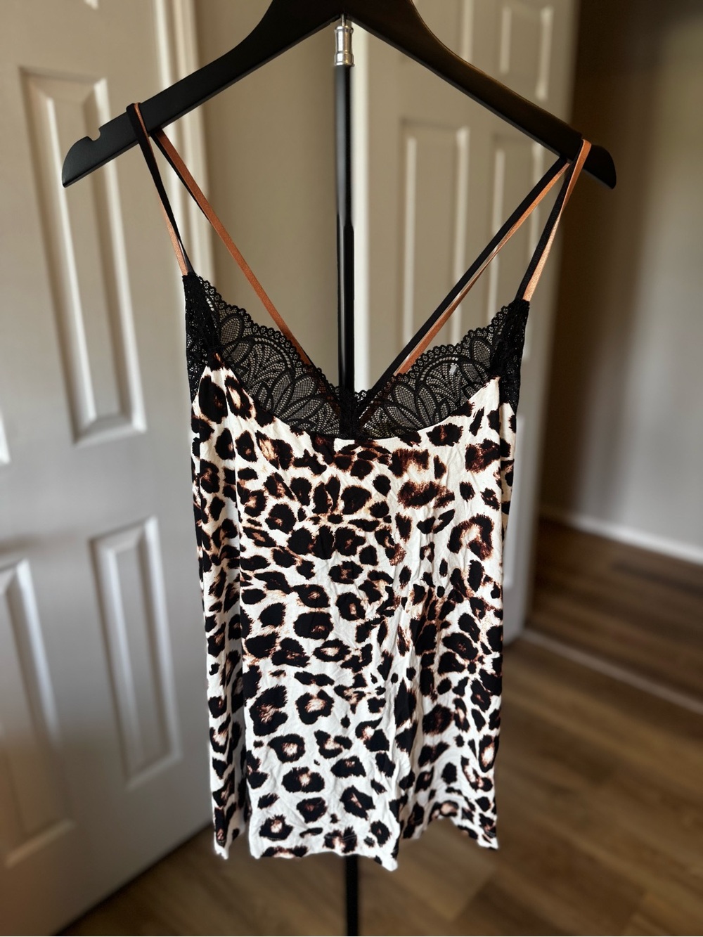 Soma Black and Cream Animal Print Sleep Tank